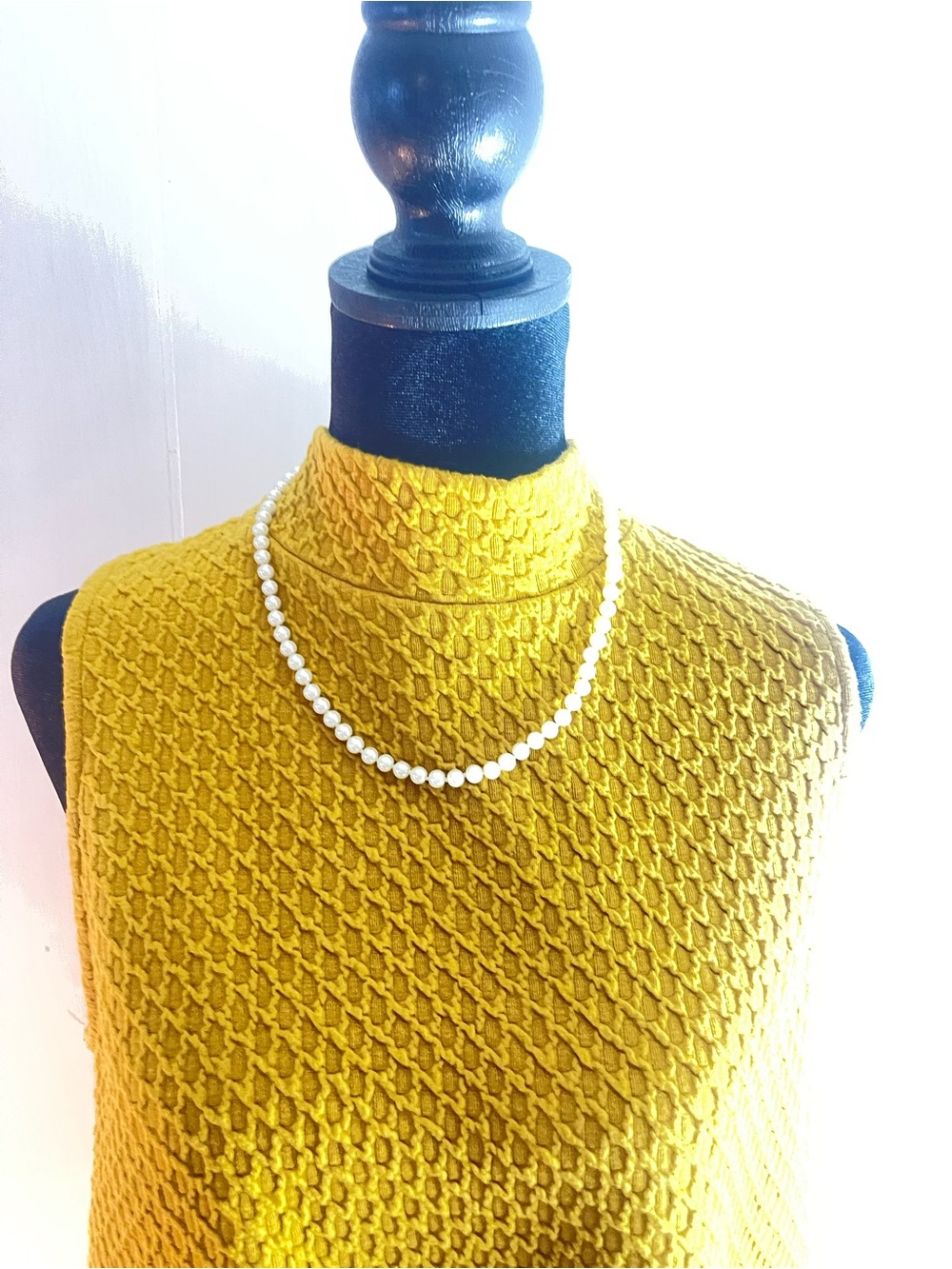 Long Classic White Pearl Necklace.